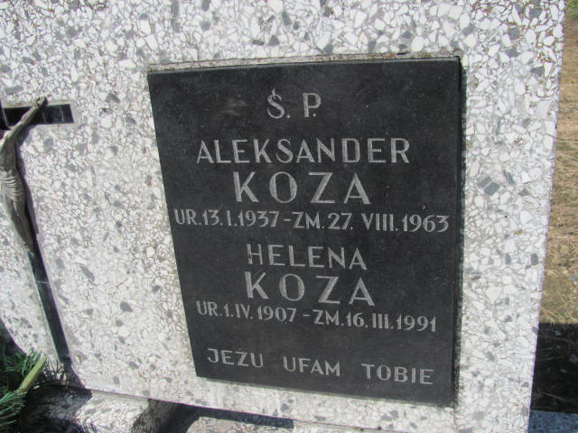 Aleksander Koza  1937 Szczyrzyc - Grobonet - Wyszukiwarka osób pochowanych